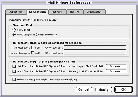 mail & news preferences